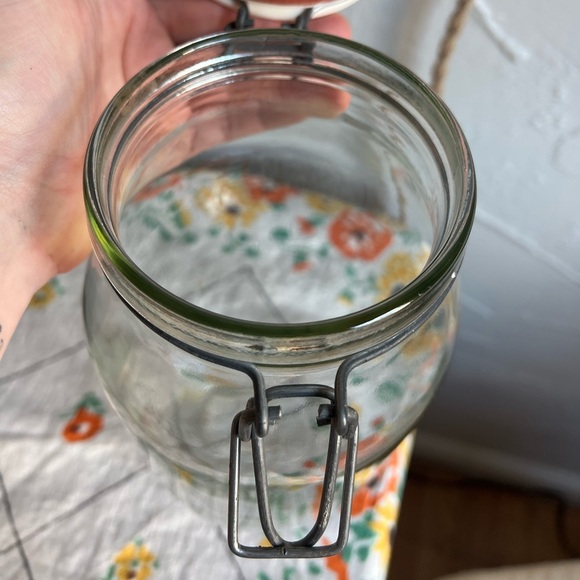 Very Rare Vintage Merry Mushroom Jar Glass Canister 70s Cottagecore Decor - Picture 7 of 9